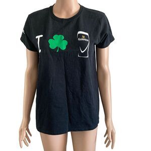 Guinness Beer Tshirt Mens Medium Black Green Shamrock Short Sleeve Stretch